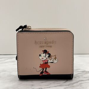 Kate Spade Minnie Mouse L Zip Bifold Wallet Disney Limited Edition New